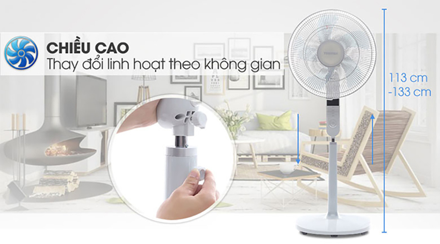Quạt Đứng Toshiba F- LSA20VN - Trắng - Hàng chính hãng