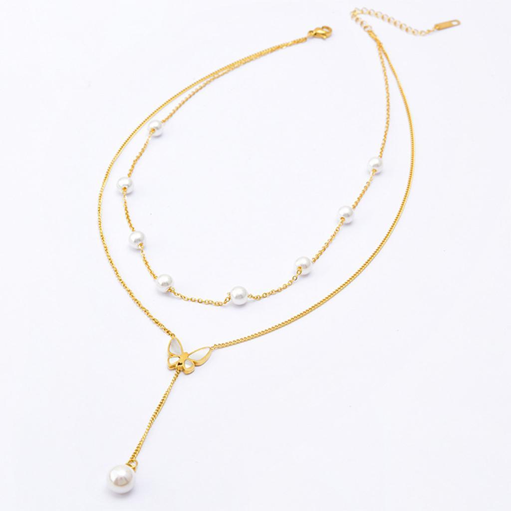 2021 2-layer Butterfly Chain Pendant Necklace Choker Women Jewelry Gifts