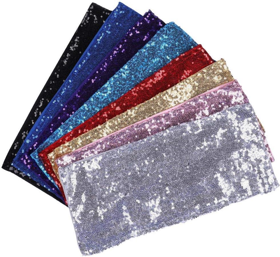 Gói 10 chiếc ghế sequin sashes Ghế ghế một chiều trang trí sequins vàng