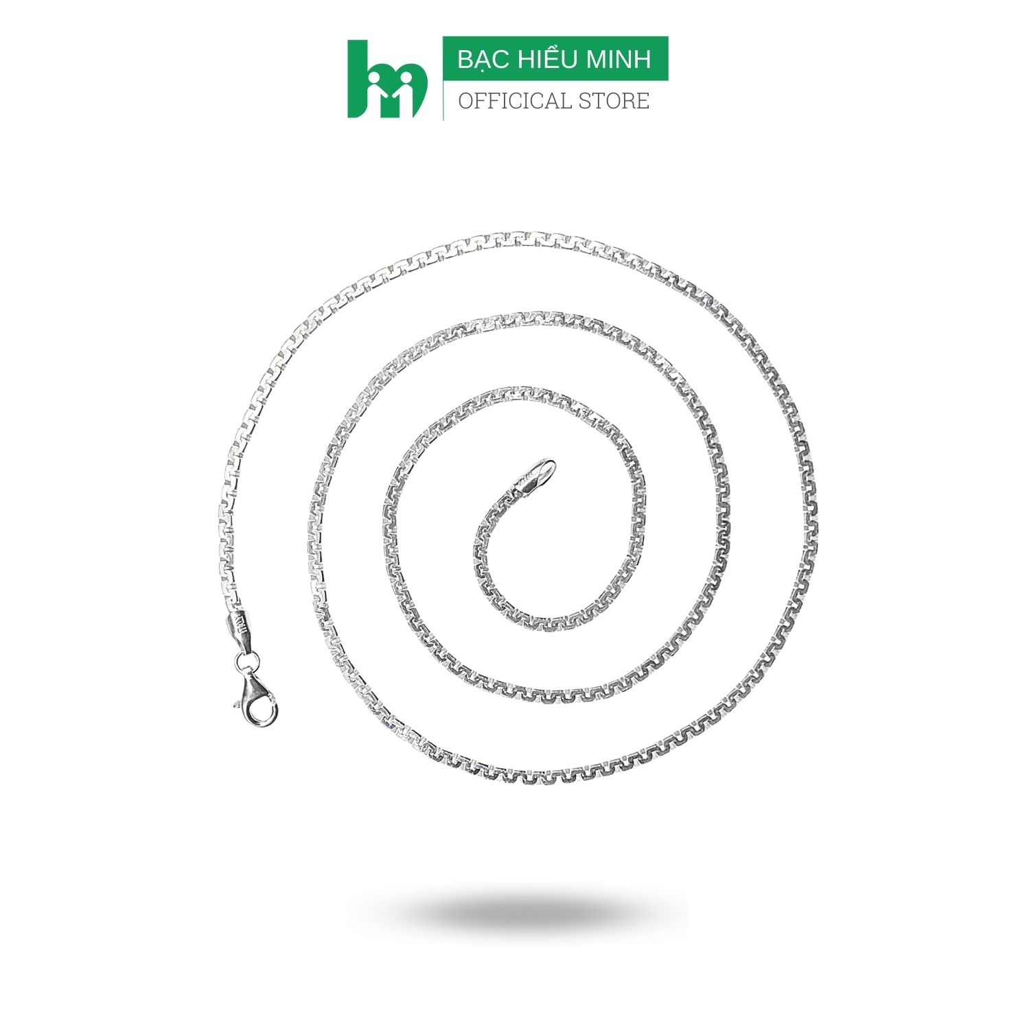 Dây Chuyền Nam Bạc 925 Kiểu Dây Hộp 50cm Chính Hãng Bạc Hiểu Minh DBN081