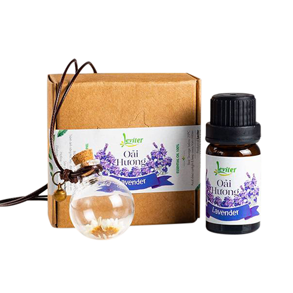 Combo Tinh Dầu Leviter Oải Hương Và Lọ Thủy Tinh Treo Xe