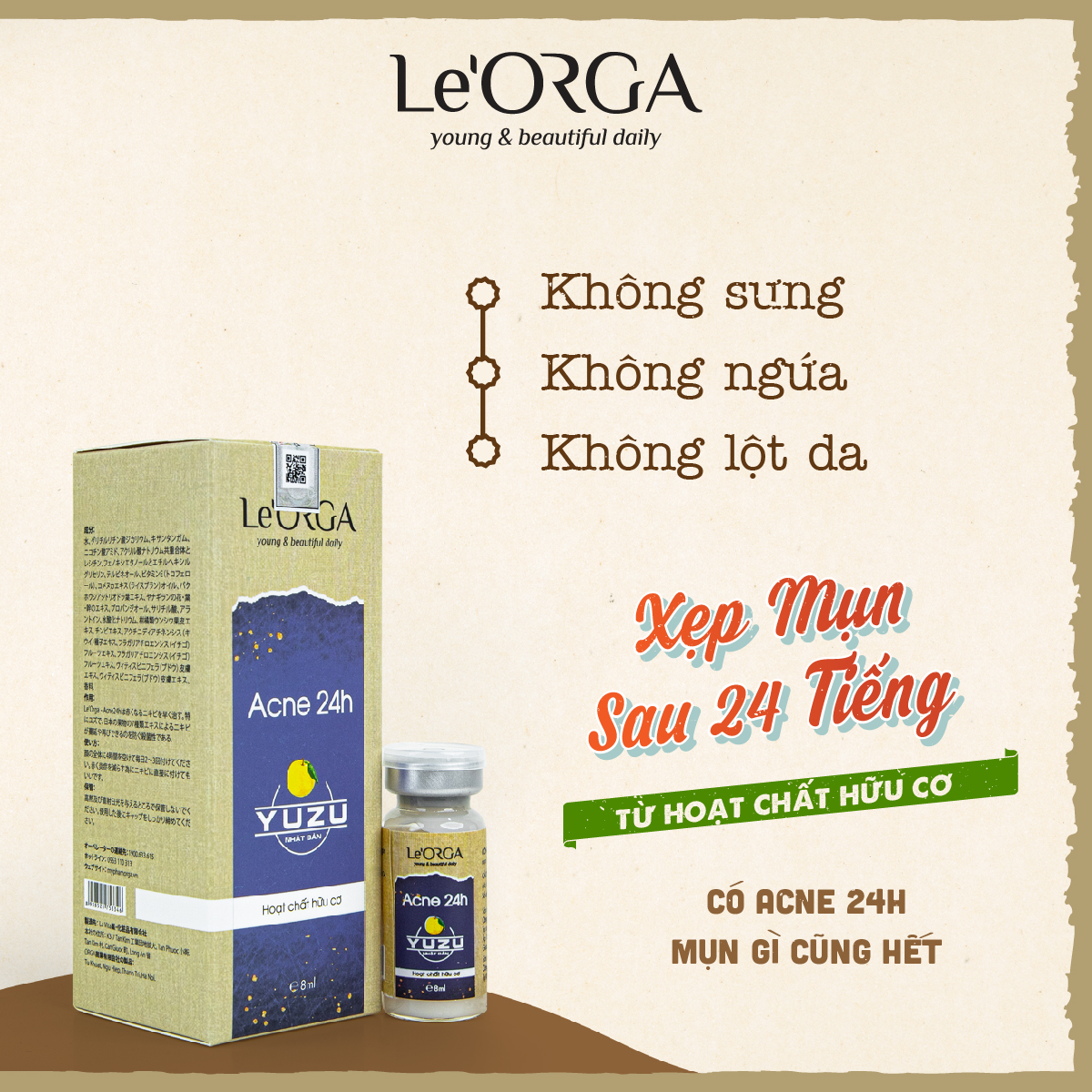 Serum Làm Giảm và Ngăn Ngừa Mụn - Le’Orga ACNE24h