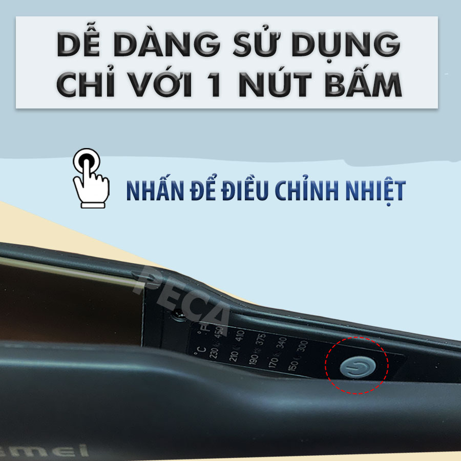 Máy duỗi tóc Kemei KM-2518 điều chỉnh 5 mức nhiệt sử dụng được cho mọi loại tóc - Hàng chính hãng