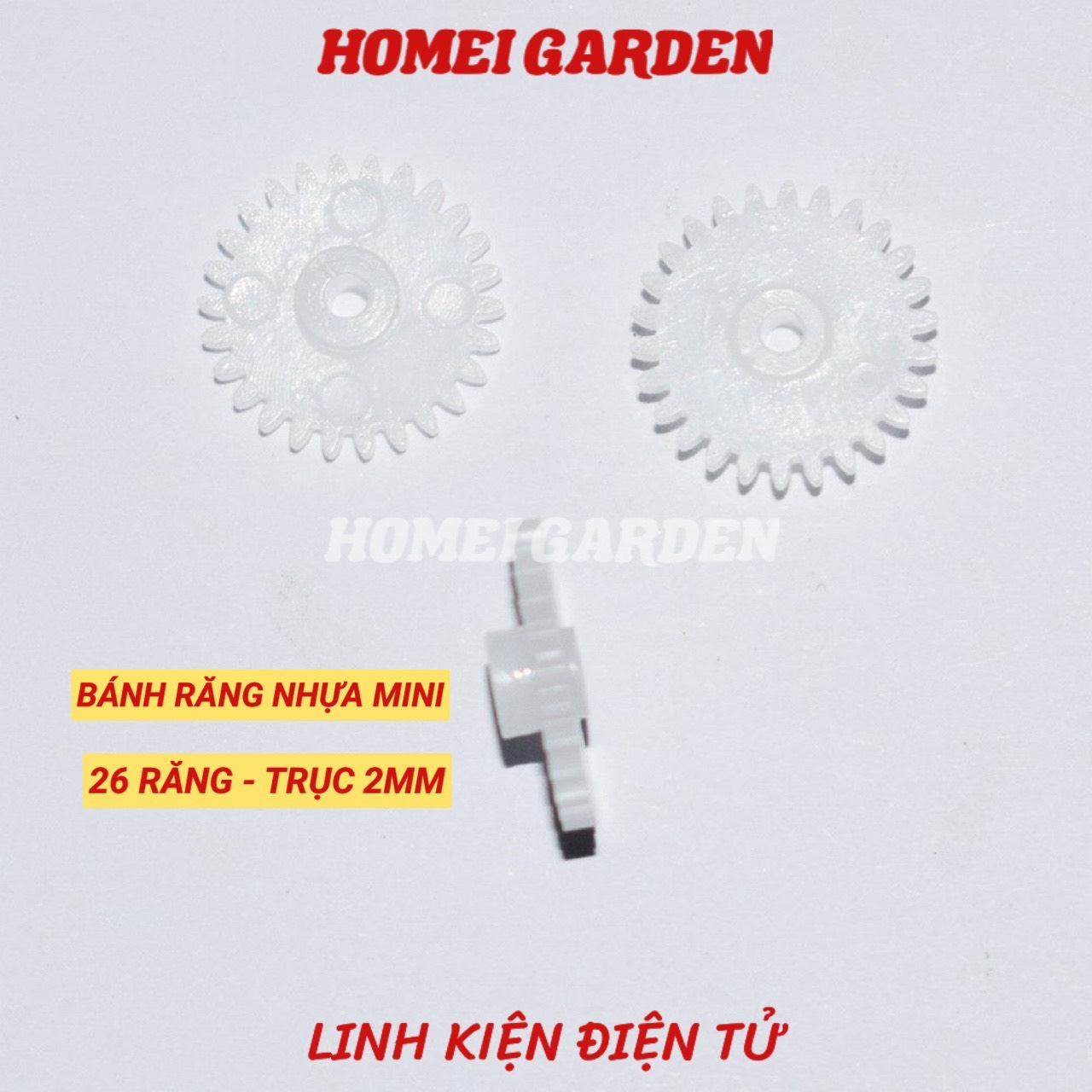 3 cái bánh răng nhựa mini 26 răng trục 2mm - HM0092