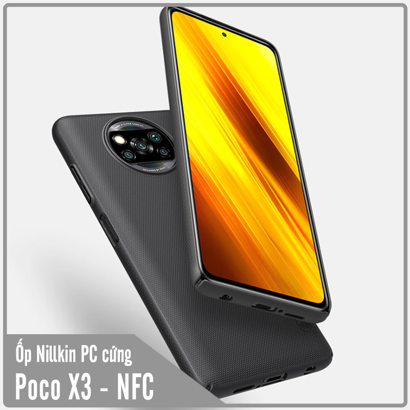 Ốp lưng cho Xiaomi Poco X3 NFC Frosted Shield nhựa PC cứng Nillkin , Vân nhám , chống vân tay - Hàng nhập khẩu