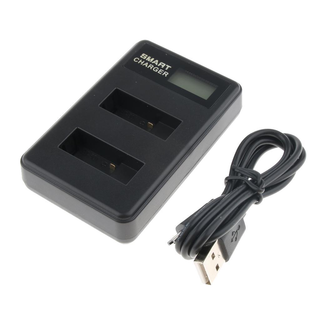 Dual Slots 2-Channel Battery Charger with Charging Cord for GoPro Hero 5 6 AHDBT-501
