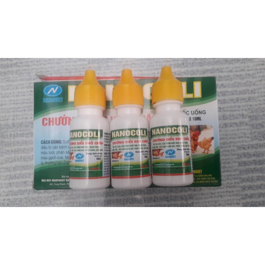 Nanocoli lọ 10ml. Chướng diều, khô chân gà, vịt, chim cảnh