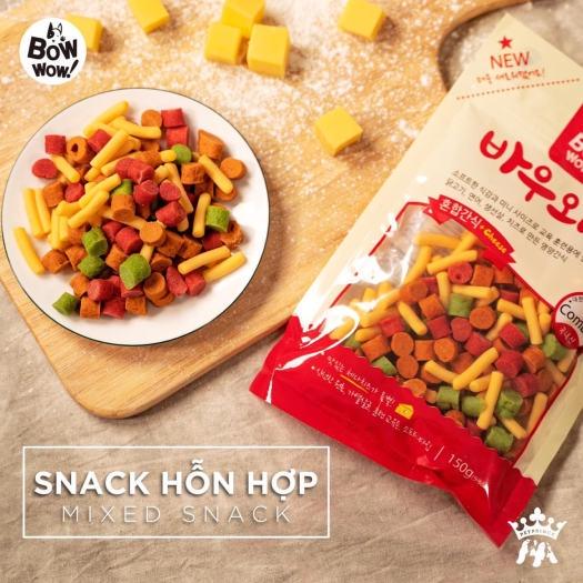 Snack hỗn hợp BOWWOW Hàn Quốc cho chó mèo - 350g. Bánh thưởng cho chó mèo.