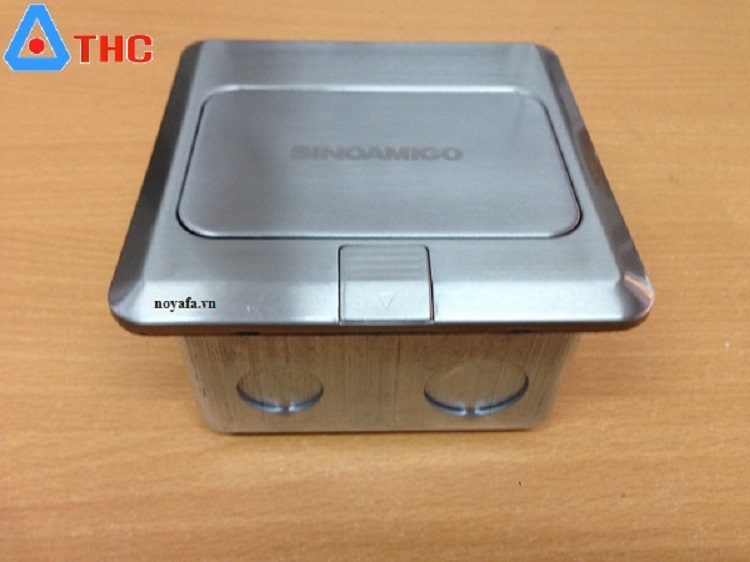 Bộ ổ cắm điện âm sàn SINOAMIGO SPU 1SE màu bạc lắp điện, mạng, HDMI... Hàng chính hãng
