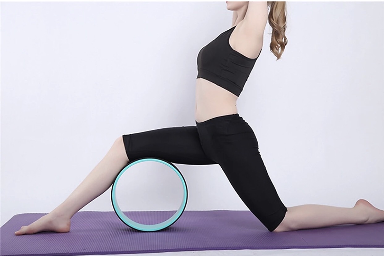 Vòng Tập Yoga PU Có In Hoa Văn ấn-tập  YOGA, Khung Nhựa ABS Bọc PU Cao Cấp, Chịu Lực Tốt, Kích Thước 33x13cm