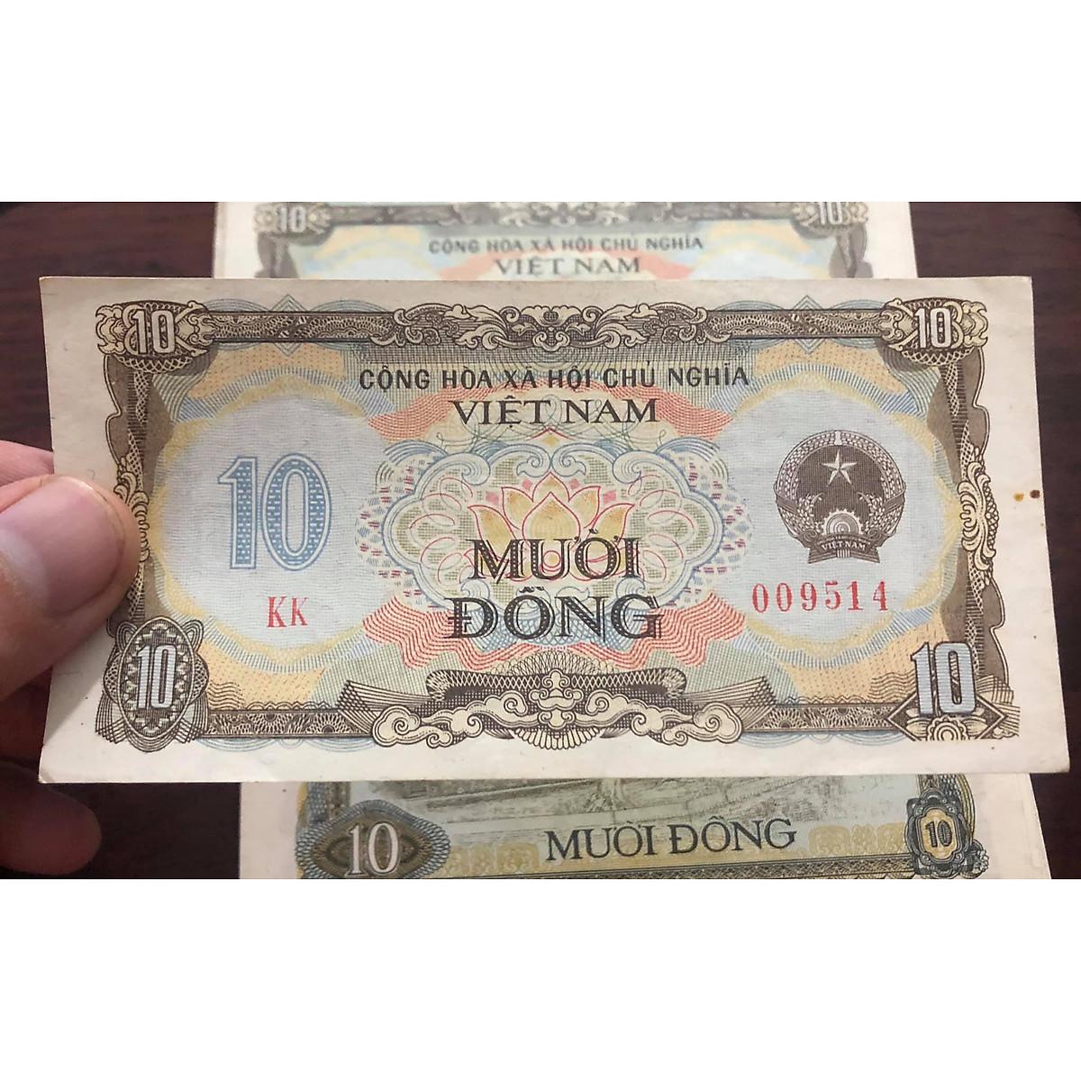 01 tờ 10 đồng, tiền Viêt Nam bao cấp, tiền cổ xưa thật 100% + phơi nilong bảo quản