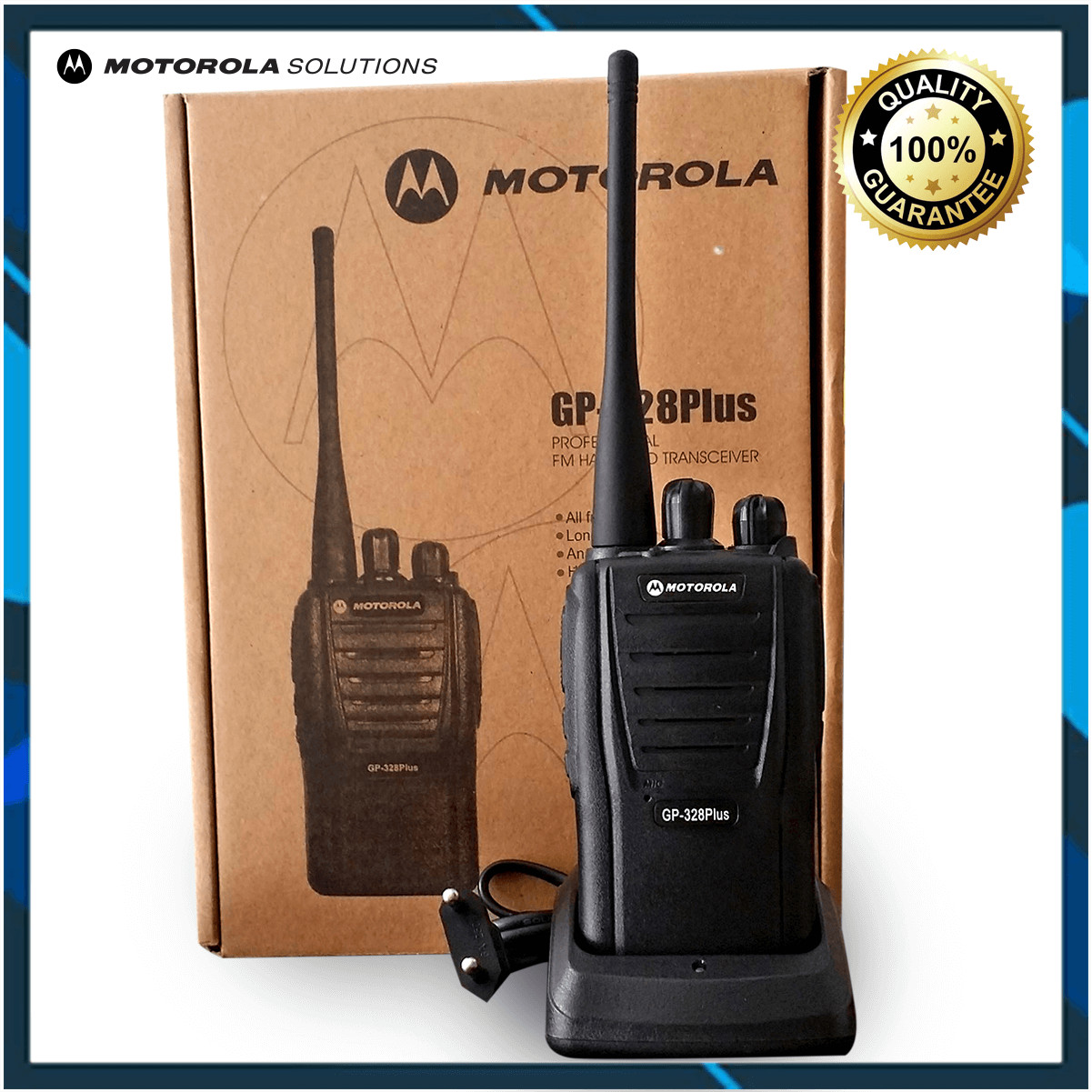 Bộ đàm Motorola GP-328Plus phiên bản nhỏ gọn. Công suất lớn 5W giúp phá vật cản tốt, đàm thoại liên tục 16 giờ – Hàng nhập khẩu