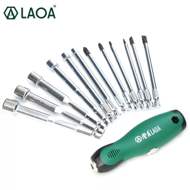 Bộ tua vit 12 trong 1 LAOA LA615012 đa năng, thép Cr-V chất lượng cao, hàng chính hãng