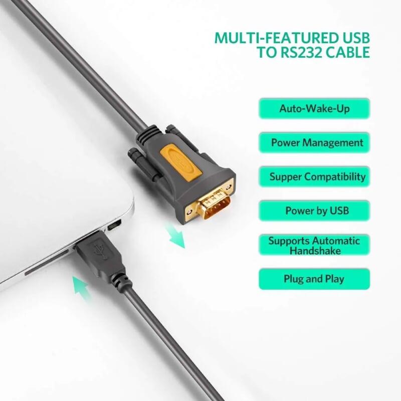 Ugreen UG20222CR104TK 2M Cáp tín hiệu chuyển đổi USB 2.0 sang COM RS232 cao cấp - HÀNG CHÍNH HÃNG