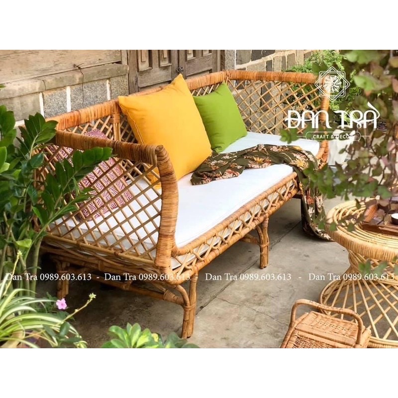 Ghế Sofa Mây Nữ Hoàng - Ghế Mây Thư Giãn Vintage - Ghế mây Decor không Gian Nhà- Ghế Mây Đọc Sách-Nội Thất Mây Tre ĐAN TRÀ