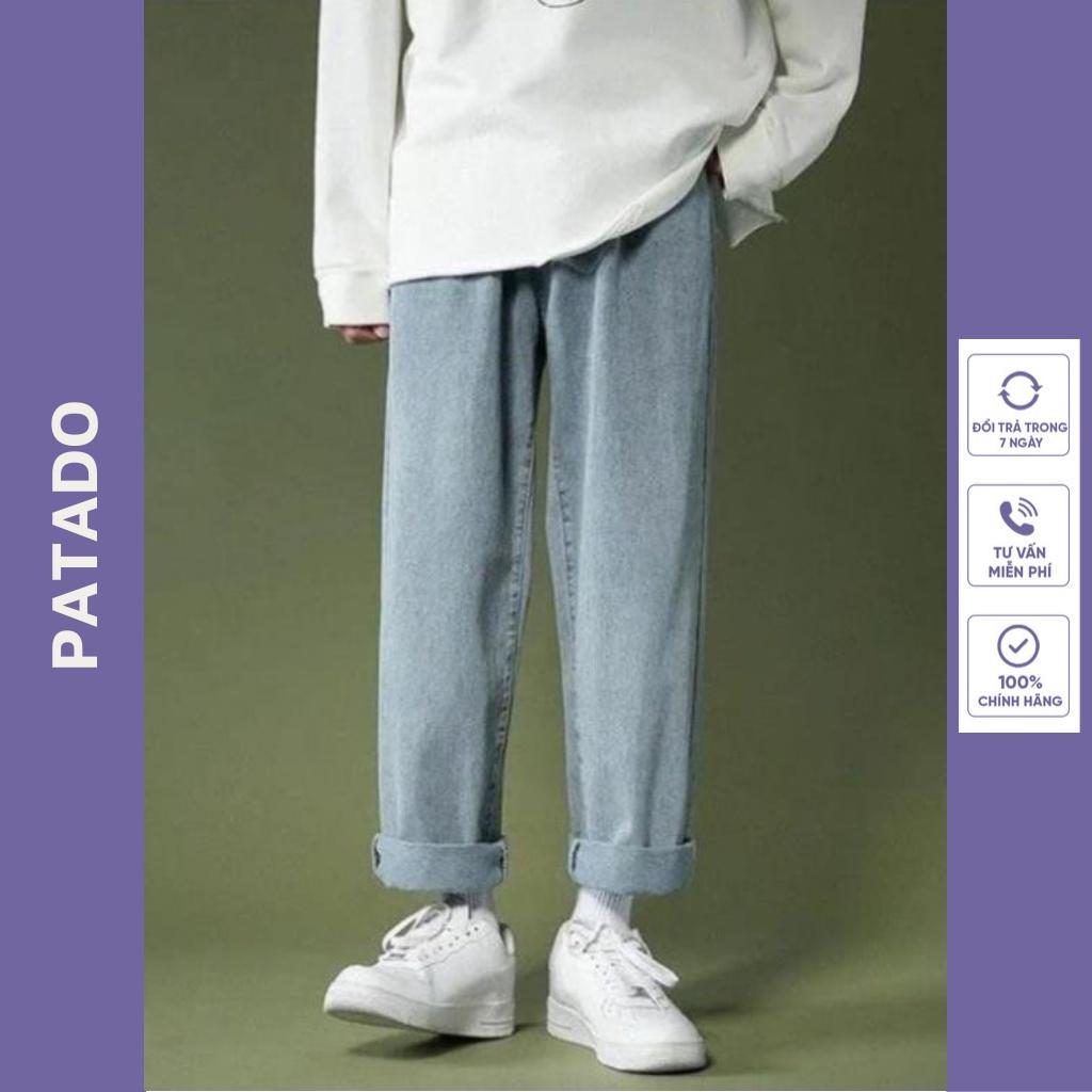 Quần jean baggy nam nữ unisex Dáng đứng Suông Rộng SR01 không phai màu