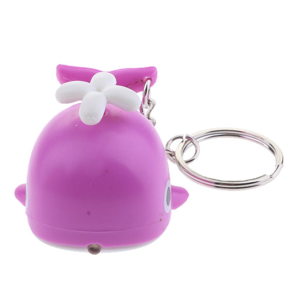 Cute LED Keychains Flashlight Sound Chain Keyring black