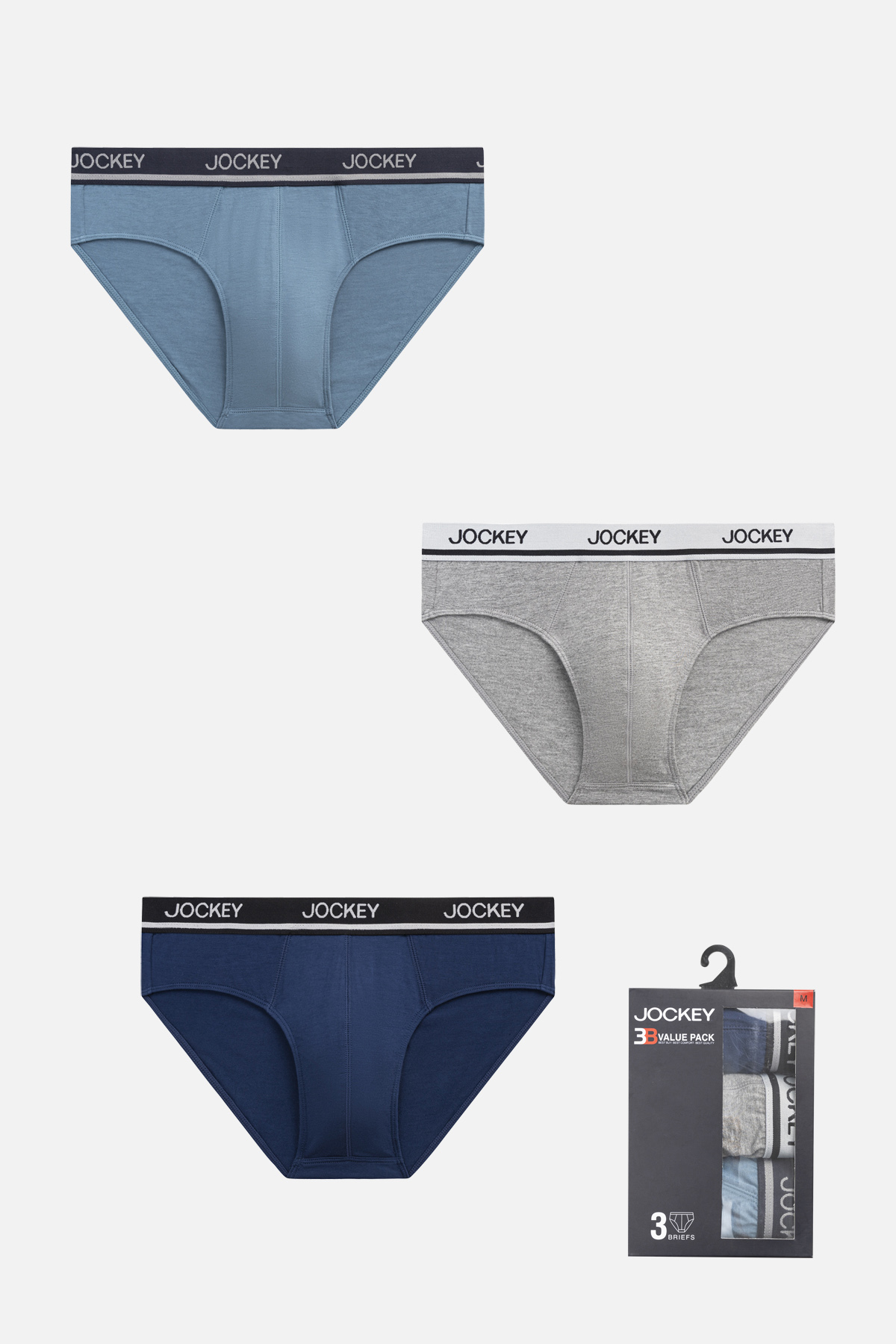 Combo 3 Quần Jockey thun viscose kháng khuẩn dáng Brief - 1272