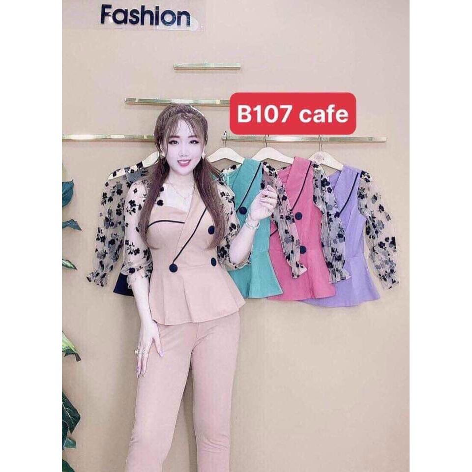 SET BỘ THỜI TRANG PHỐI TAY LƯỚI THÊU HOA TRẺ TRUNG-CÓ SIZE ĐẾN 85KG