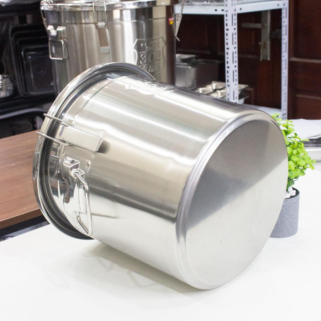 Xô inox 304 20L- nồi inox 30x30cm có khóa đựng thực phẩm