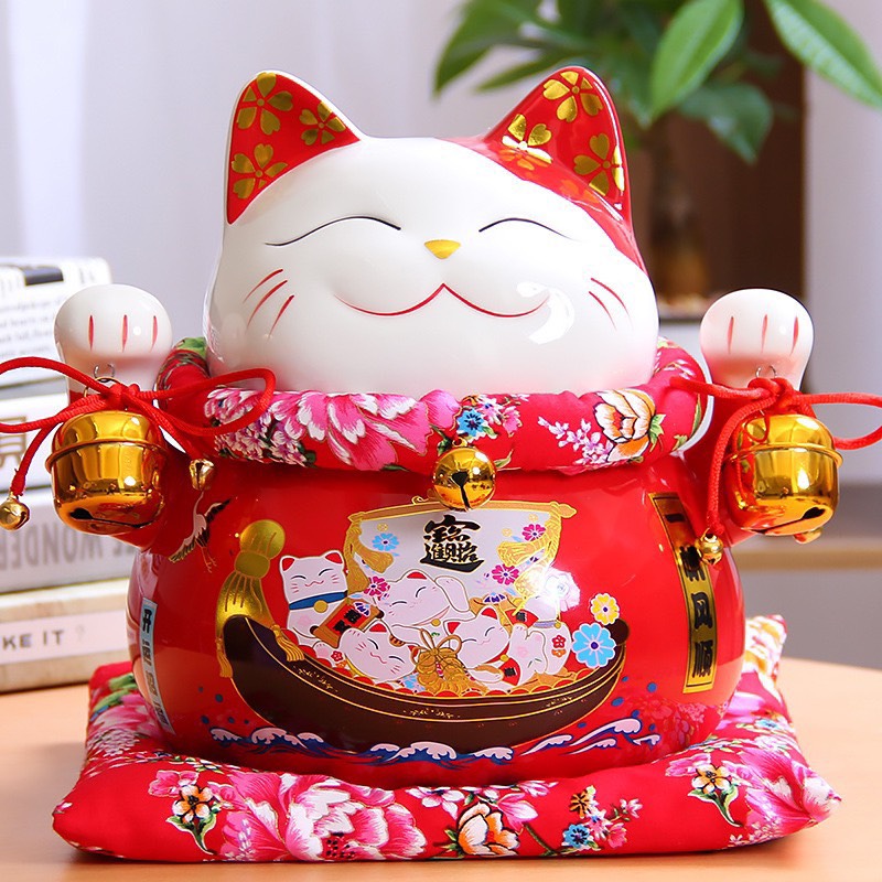 Mèo Thần Tài May Mắn Mèo Đút Tiết Kiệm 25cm