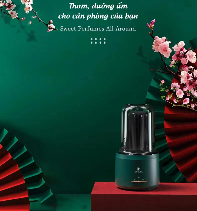 Máy phun sương tạo độ ẩm xông tinh dầu Xiaomi SOKUNL S508 - Hàng nhập khẩu