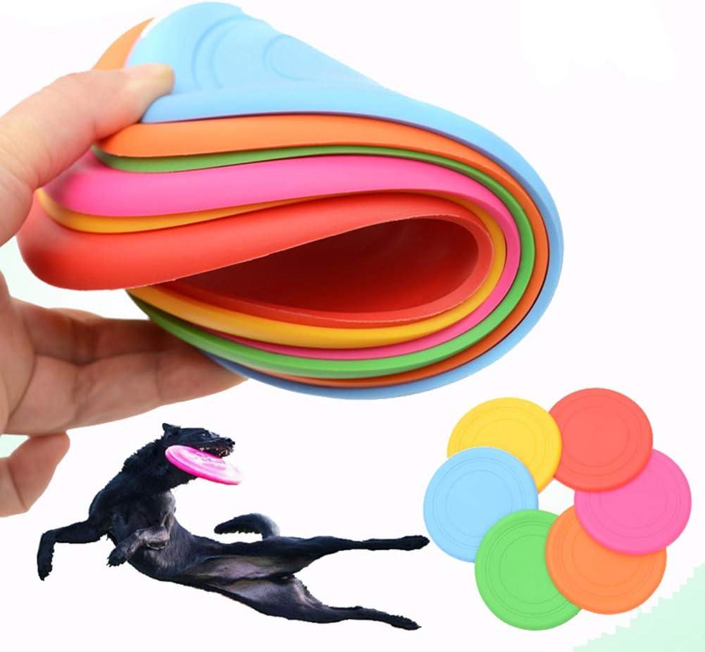 Chó Đĩa Bay 6 Đĩa Frisbee Tương Tác Đồ Chơi Nhỏ Cứng Mạnh Đồ Chơi Huấn Luyện Silicone Frisbee Cho Chó Đĩa Màu Sắc
