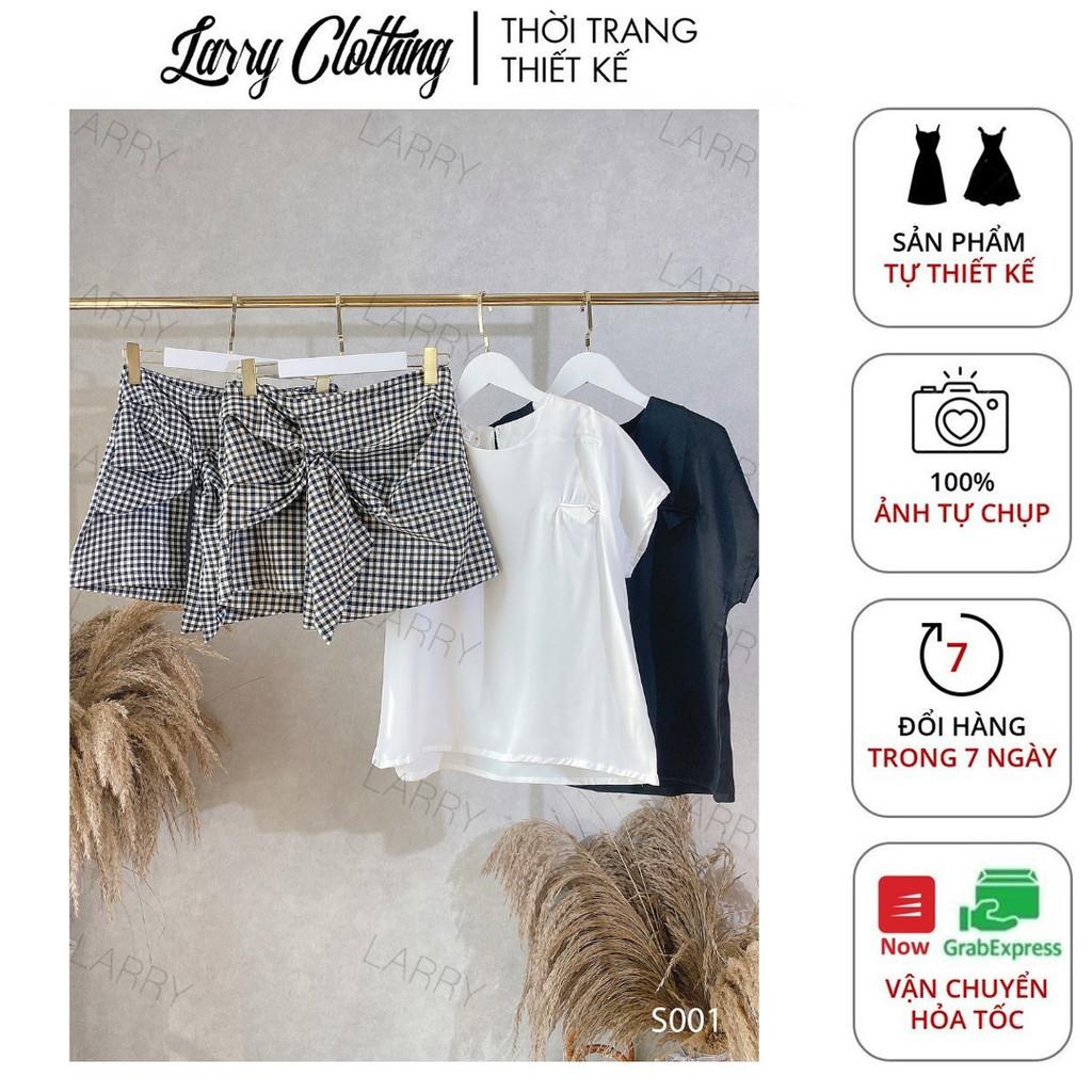 Set Áo Chân Váy Caro Đen Trắng Larry Clothing S001