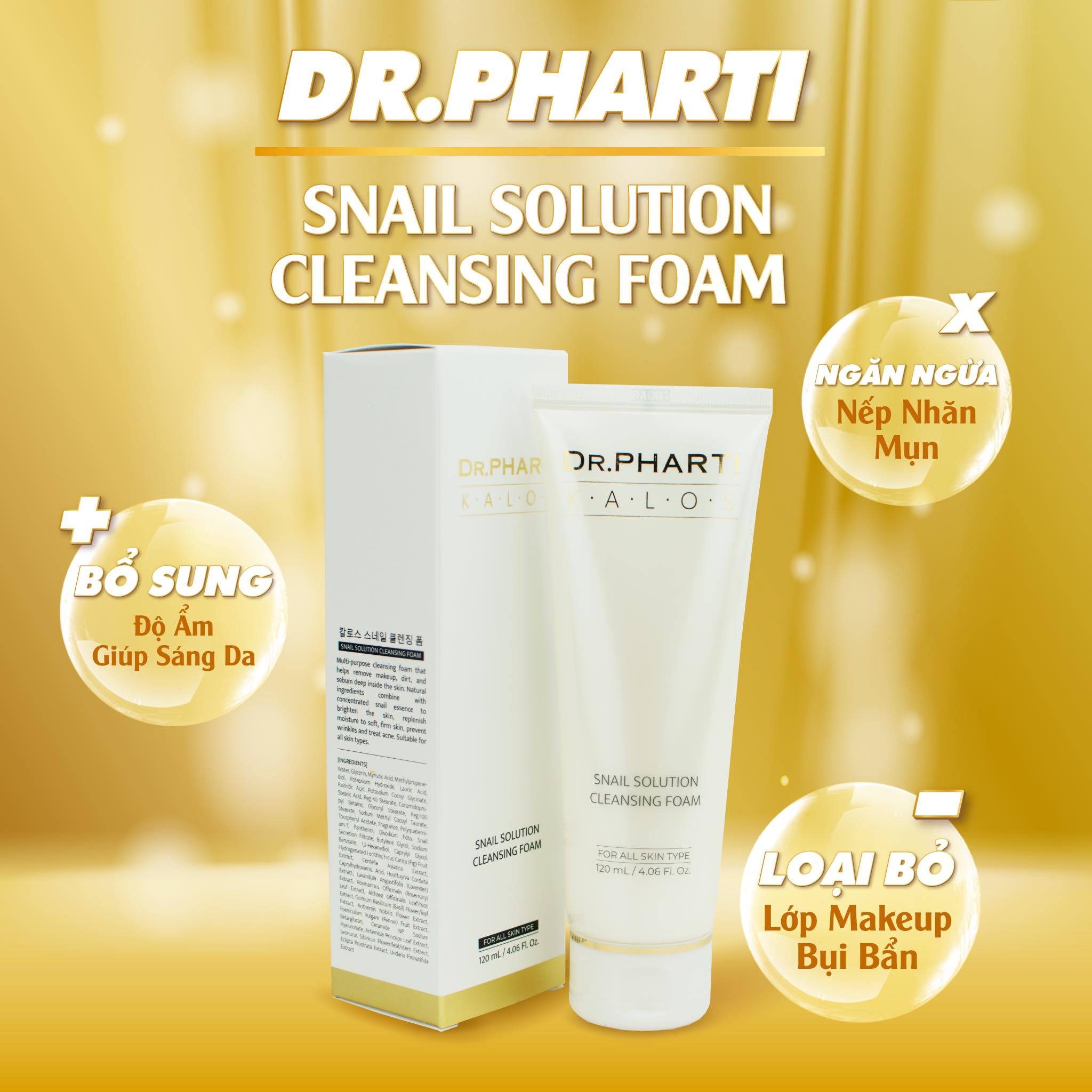 Sữa rửa mặt Dr.PHARTI - Snail Solution Cleansing Foam