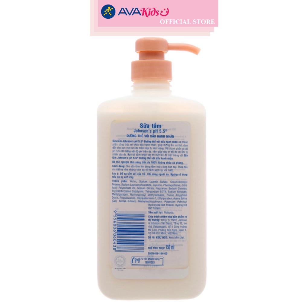 Sữa tắm Johnson's pH 5.5 dưỡng thể hương dịu nhẹ 750 ml