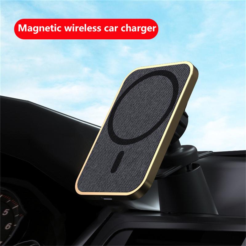 Giá đỡ xe hơi từ tính 15W Bộ sạc không dây nhanh Máy tính giữ điện thoại di động cho iPhone 13 12 Pro Max Wireless sạc