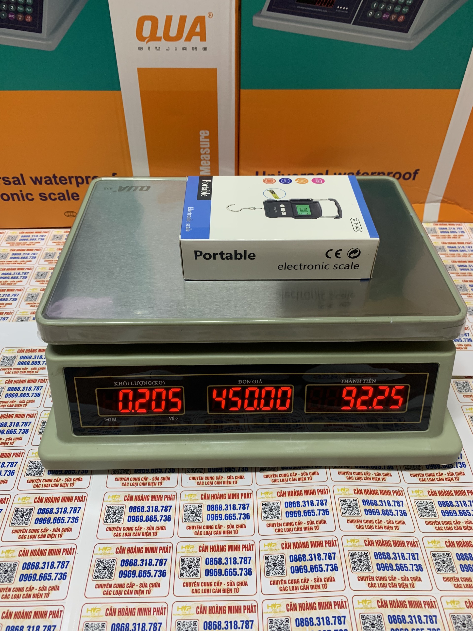 Cân chống nước 40kg HOÀNG MINH PHÁT - QUA832, dùng cân hải sản, thủy sản tươi sống