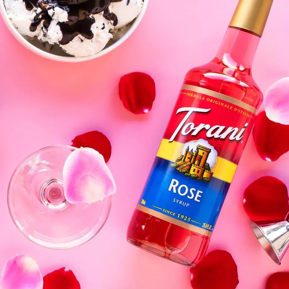 Siro Pha Chế Hương Hoa Hồng Torani Classic Rose Syrup 750ml Mỹ