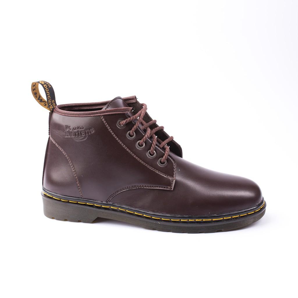 Giày Boot Nam Cổ Lửng Đế Khâu Da Trơn Màu Nâu Phong Cách - Giày Boot Nam Cổ Lửng M354-NAU\- Kèm Móc Khoá Da Bò