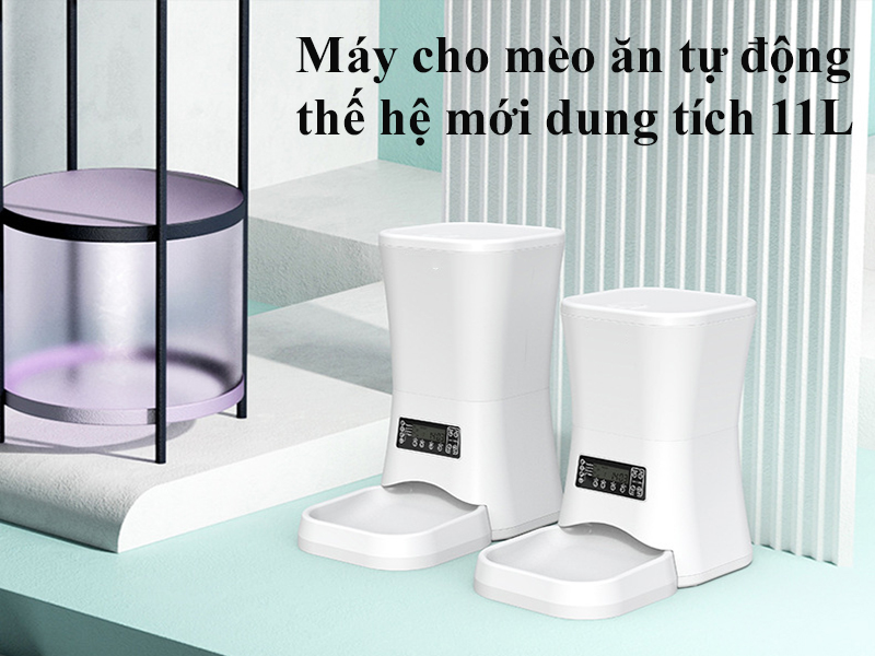 MÁY CHO MÈO ĂN GD460 MÁY CHO MÈO ĂN THÔNG MINH TỰ ĐỘNG NHẢ THỨC ĂN THEO ĐỊNH LƯỢNG VÀ KHUNG THỜI GIAN CHẤT LIỆU BỀN ĐẸP AN TOÀN CHO MÈO DUNG TÍCH 11L