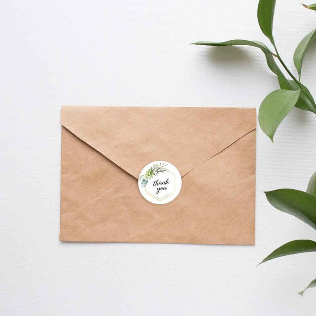 500 Cái/Cuộn Cảm Ơn Bạn Stickers Niêm Phong Tròn Nhãn Giấy DIY