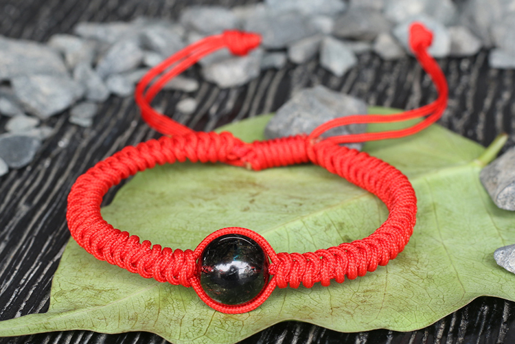 Vòng Tay Kết Dây Hạt Thạch Anh Tóc Đen Ngọc Quý Gemstones GA24