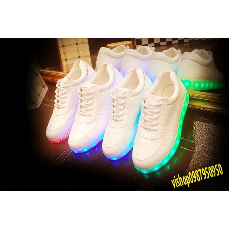Giày trắng phát sáng đèn led 7 màu -(nam nữ ) phong cách Hàn Quốc _ms_J7