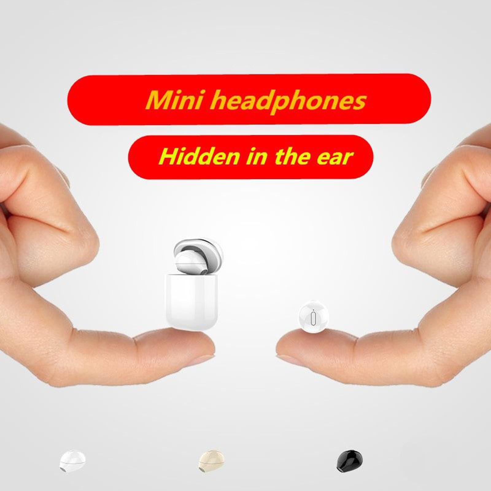 Mini Wireless Earbud Earphone Hidden Bluetooth Earpiece Button Control Pink