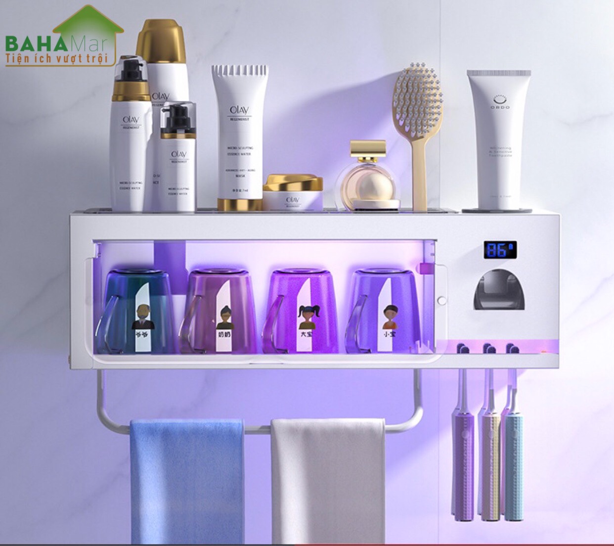 KỆ BÀN CHẢI ĐÁNH RĂNG - BỘ 4 CỐC ĐÁNH RĂNG RIÊNG TỪNG NGƯỜI "BAHAMAR"