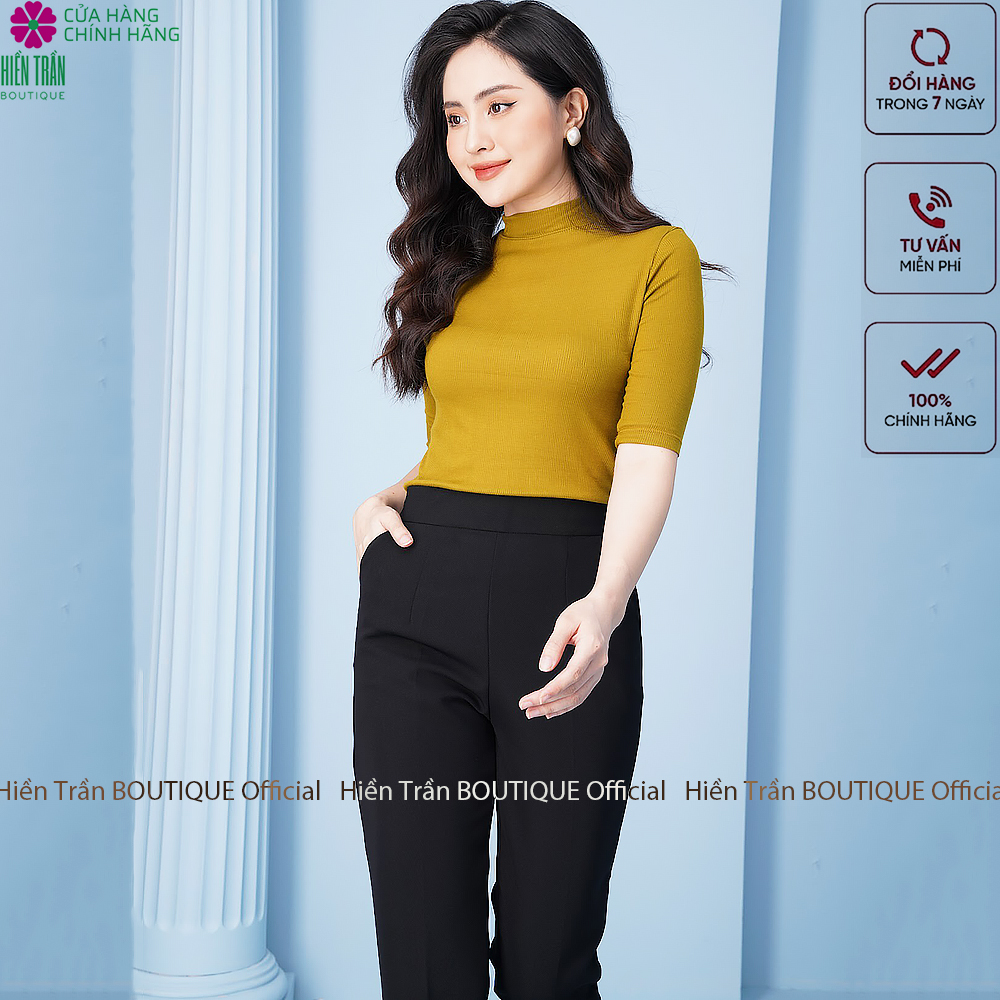 Quần baggy nữ lưng chun Hiền Trần BOUTIQUE, quần baggy vải công sở cạp cao dáng chuẩn thanh lịch