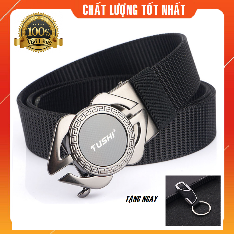 Thắt lưng Nam vải dù cao cấp, Dây lưng vải_siêu bền_Mặt khóa gài tự động thép không gỉ chắc chắn, tiện lợi, Dây nịt lính TẶNG MÓC CHÌA KHÓA