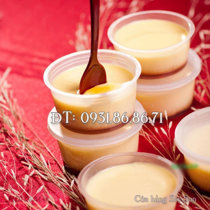 Bộ 50 khuôn bánh Flan hình tròn loại có nắp – Mã số 1369