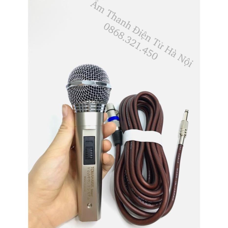 Mic Có Dây TOMAHAWK Made In Japan Hút Giọng, Hát Nhẹ, Hỗ Trợ Chống Hú Tốt,Khung INOX Cứng Cáp,Dây Chống Xoắn