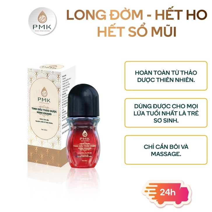  Tinh dầu thảo dược Minh Khang - long đờm, hết ho, hết sổ mũi - chỉ cần bôi (Chính Hãng)