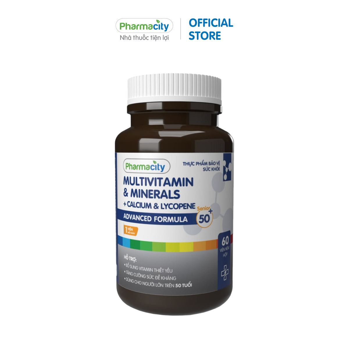 Thực phẩm bảo vệ sức khỏe, tăng đề kháng Advanced Formula Senior 50+ Multivitamin & Minerals + Calcium & Lycopene cho người lớn tuổi