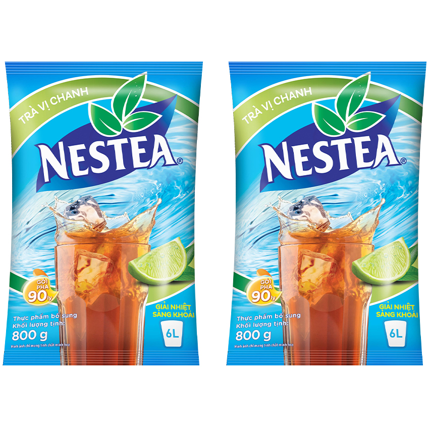 Combo 2 bịch trà vị chanh Nestea (gói 800g) [Tặng bình nhựa Lock&amp;Lock]