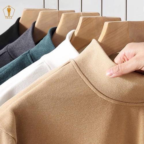 Áo len nam TRAZ cổ lọ cao màu đen, trắng thời trang hàn quốc