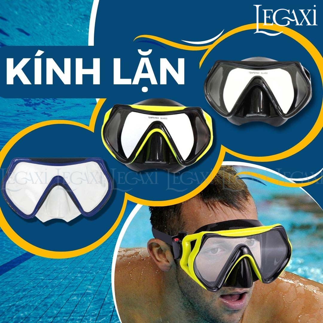 Mặt nạ lặn biển Legaxi kính cường lực an toàn ngăn nước giảm hấp hơi