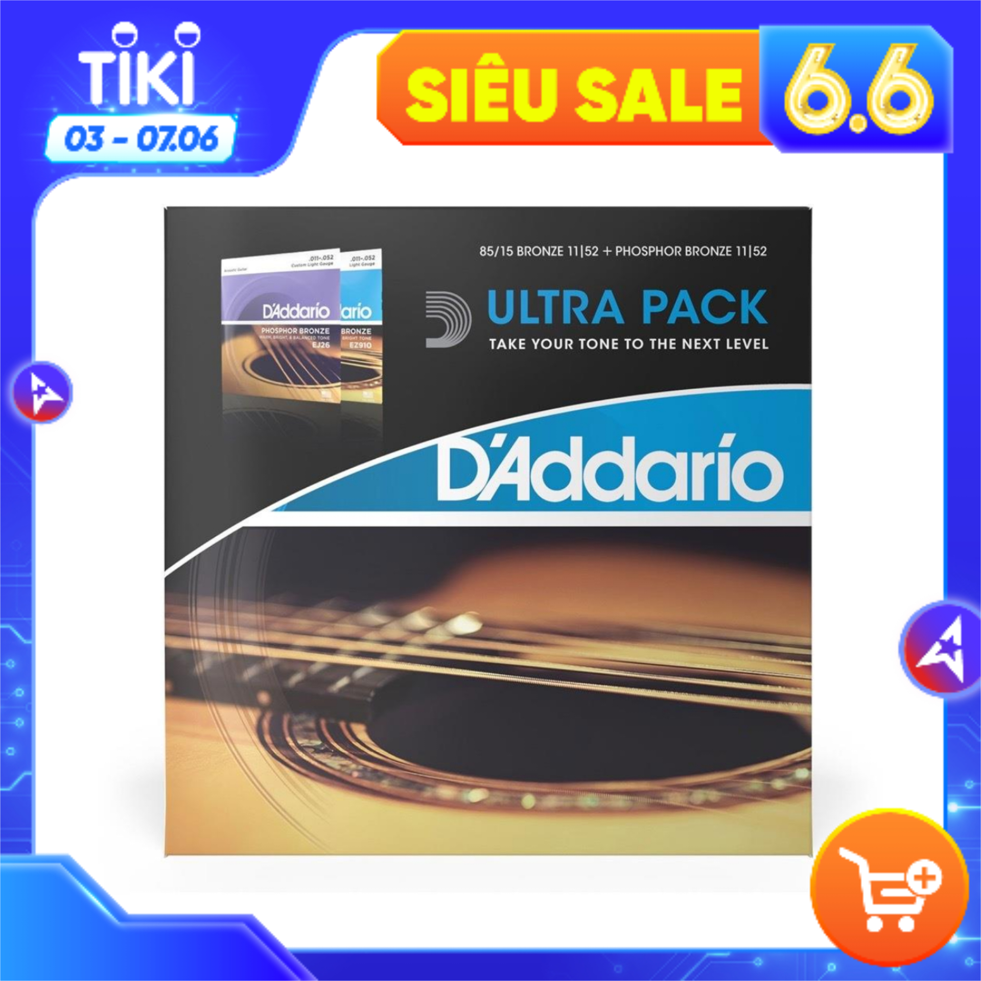 Combo Tiết Kiệm 2 Bộ Dây ULTRA PACK D'Addario EZ910+EJ26 Nhập Khẩu Chính Hãng Mẫu Mới Nhất